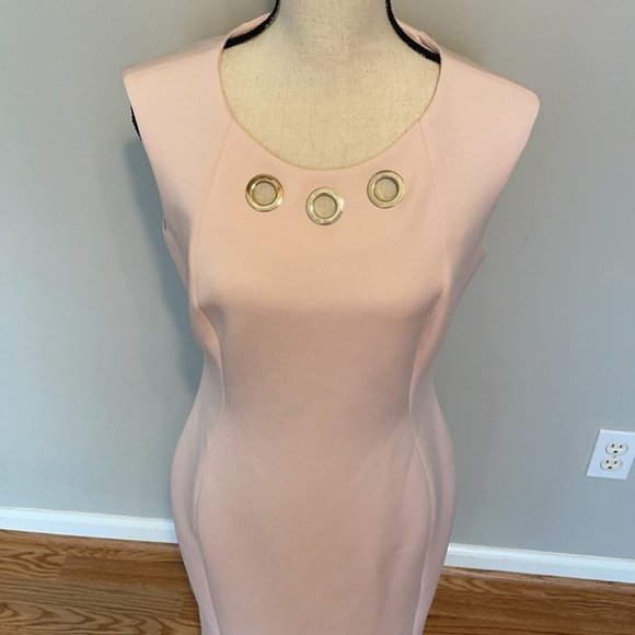 Calvin Klein Blush Pink stretch Comfort Dress 10. Beautiful well made dress - Picture 2 of 7